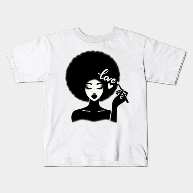 Black Woman Love Kids T-Shirt by DarkWave